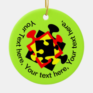 4 Jigsaw Pieces Keramik Ornament