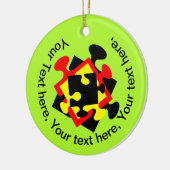 4 Jigsaw Pieces Keramik Ornament (Links)