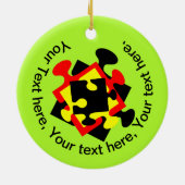 4 Jigsaw Pieces Keramik Ornament (Hinten)