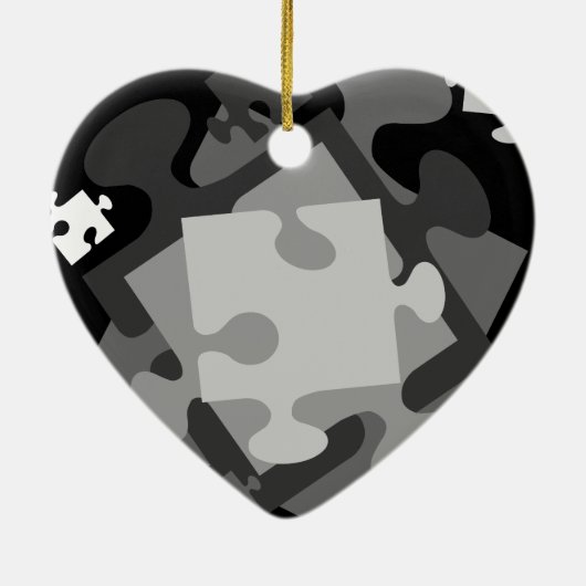 4 Jigsaw Pieces Keramik Ornament (Hinten)