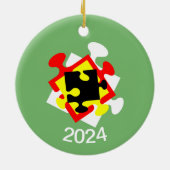 4 Jigsaw Pieces Keramik Ornament (Hinten)