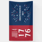 4. Juli 1776 Amerika Unabhängigkeitstag Feuerwerke Banner (Vertikal)