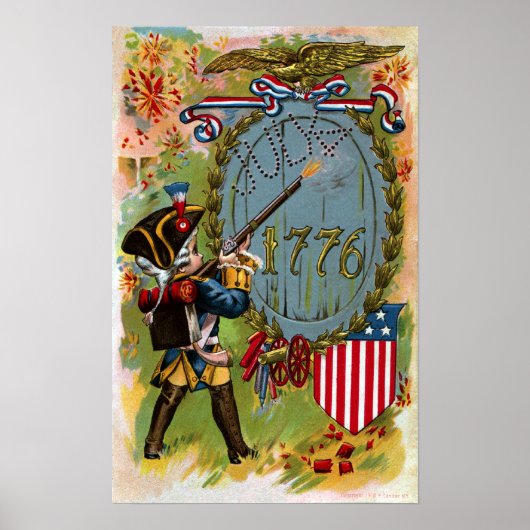 4. Juli 1776 Minuteman Poster (Vorne)