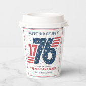 4. Juli 1776 Party zum Unabhängigkeitstag Pappbecher (Rückseite)