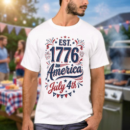 4. Juli 1776 rot weiß und blau T-Shirt