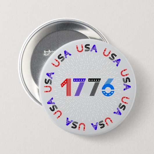 4. Juli 1776 USA Button (Vorne & Hinten)
