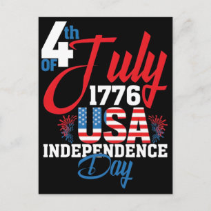 4. Juli 1776 USA Unabhängigkeitstag T-Shirt Feiertagspostkarte