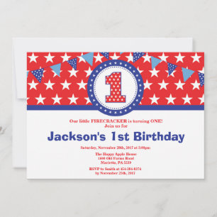 4. Juli 1. Erster Geburtstag Einladung