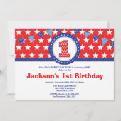 4. Juli 1. Erster Geburtstag Einladung (Vorderseite)