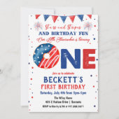 4. Juli 1. Geburtstag Einladung (Vorderseite)