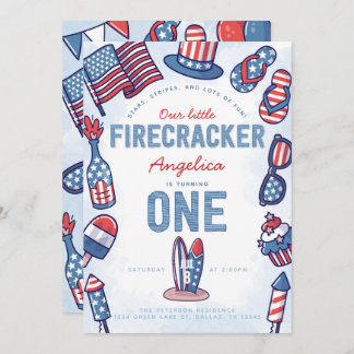 4. Juli 1. Geburtstag Party Einladung