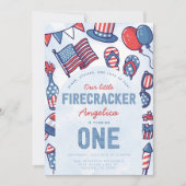 4. Juli 1. Geburtstag Party Einladung (Vorderseite)