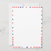 4. Juli 1. Geburtstag rot & blau Feuertracker Einladung (Rückseite)