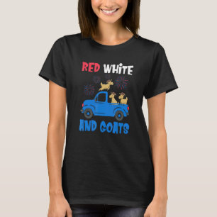 4. Juli 2022 Rot Weiß Und Ziegen Landwirt Farmin T-Shirt