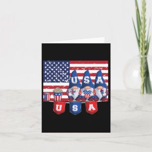 4. Juli 2023 Patriotic Gnomes Funny American U Karte