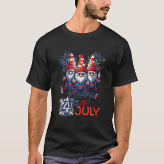 4. Juli 2023 Patriotische Gnome Amerikanisch USA T-Shirt