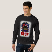 4. Juli 2024 Messy Bun Bruh Girls Patriotic Te Sweatshirt (Vorne ganz)