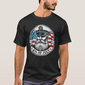4. Juli 2025 USA Flag Red White Blue Beard Cap T-Shirt