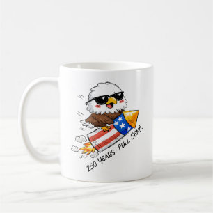 4. Juli, 250 Jahre Adler auf Knallkörper Kaffeetasse