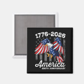 4. Juli 250 Jahrestag 1776-2026 Magnet (Vorderseite/Rückseite)