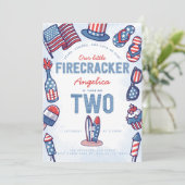 4. Juli 2. Geburtstag Party Einladung (Stehend Vorderseite)