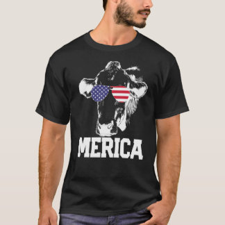 4. Juli 4. Kuh Amerikanische Flagge Usa Männer Fra T-Shirt
