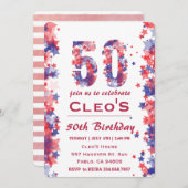 4. Juli 50. Geburtstagsparty Einladung (Vorne/Hinten)