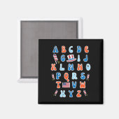 4. Juli Abc Alphabet Patriotic Vorschule Teach Magnet (Vorderseite/Rückseite)