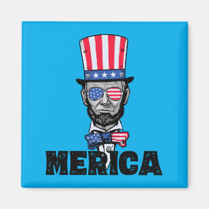 4. Juli Abe Lincoln Amerika Bzr Lustige Kinder Magnet