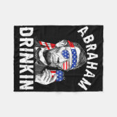 4. Juli Abraham Drinking Merica Abe Lincoln Be Fleecedecke (Vorderseite (Horizontal))