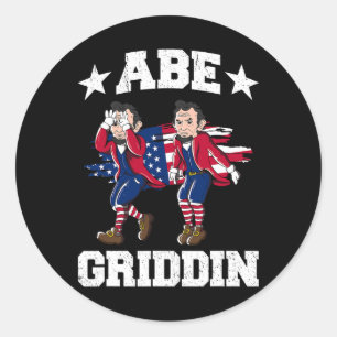 4. Juli Abraham Lincoln Griddy Abe Griddin Runder Aufkleber