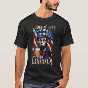4. Juli Abraham Lincoln Sonnenbrille American Fl T-Shirt