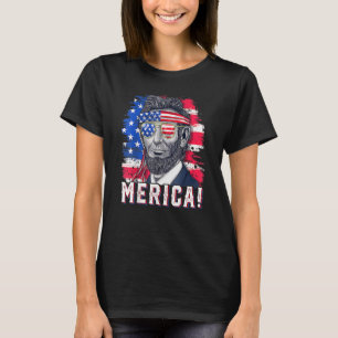 4. Juli Abraham Lincoln Sonnenbrille American Fl T-Shirt