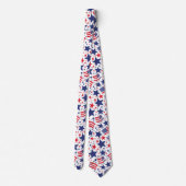 4. Juli Abstraktes Patriotisches Muster Krawatte (Rückseite)