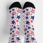 4. Juli Abstraktes Patriotisches Muster Socken (Oben)