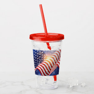 4. Juli Acrylic Tumbler Acryltrinkbecher