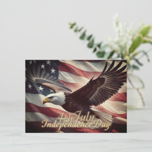 4. Juli Adler mit amerikanischer Flagge (Stehend Vorderseite)