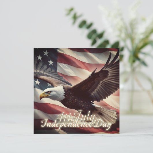 4. Juli Adler mit amerikanischer Flagge (Stehend Vorderseite)