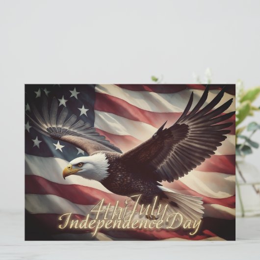 4. Juli Adler mit amerikanischer Flagge (Stehend Vorderseite)