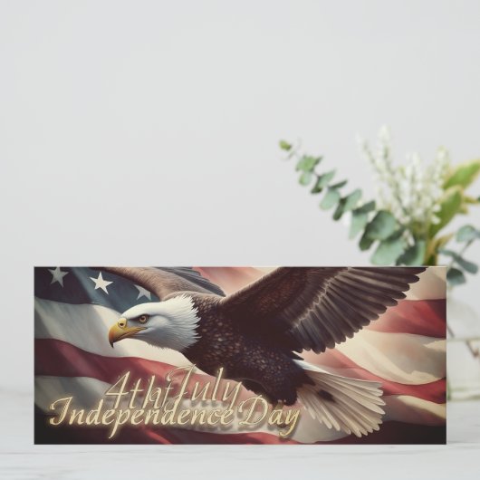 4. Juli Adler mit amerikanischer Flagge (Stehend Vorderseite)