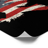 4. Juli Adler mit amerikanischer Flagge Geschenk T Poster (Ecke)