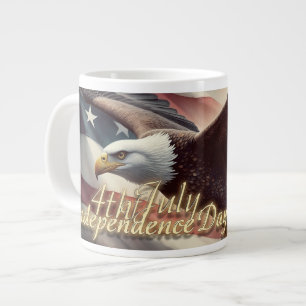 4. Juli Adler mit amerikanischer Flagge Jumbo-Tasse