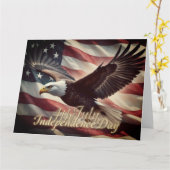 4. Juli Adler mit amerikanischer Flagge Karte (Gelbe Blume)