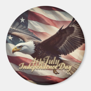 4. Juli-Adler mit amerikanischer Flagge Magnet