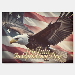 4. Juli-Adler mit amerikanischer Flagge Magnet