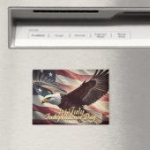 4. Juli Adler mit amerikanischer Flagge Magnet (In Situ (Geschirrspüler))