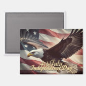 4. Juli Adler mit amerikanischer Flagge Magnet (Vorderseite/Rückseite)