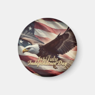 4. Juli-Adler mit amerikanischer Flagge Magnet