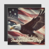 4. Juli Adler mit amerikanischer Flagge Magnetkarte (Vorne/Hinten)