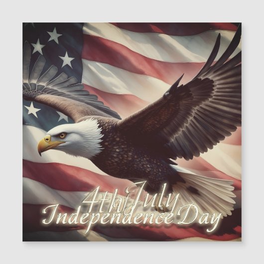4. Juli Adler mit amerikanischer Flagge Magnetkarte (Vorderseite)